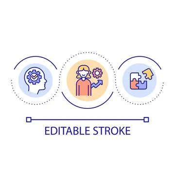 Developing growth mindset loop concept icon イラスト素材