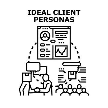 Developing ideal client personas for business success Illustrazione stock