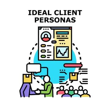 Developing ideal client personas for business success Stock Illustration