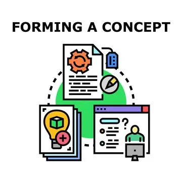 Developing ideas and concepts for business project creation 库存插图