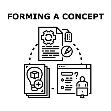 Developing ideas and concepts for business project creation Stock Illustration
