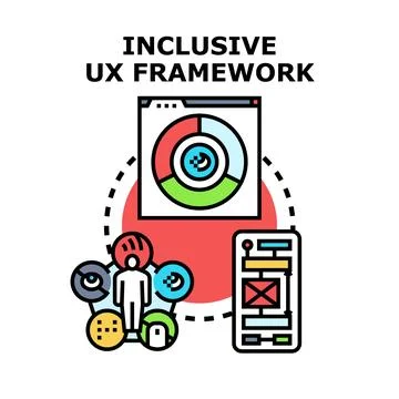 Developing inclusive ux framework for user experience design Illustrazione stock