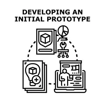 Developing an initial prototype concept vector icon イラスト素材