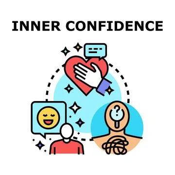 Developing inner confidence and self acceptance concept Stock Illustration