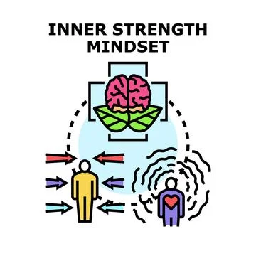 Developing inner strength and mental mindset concept Stock Illustration