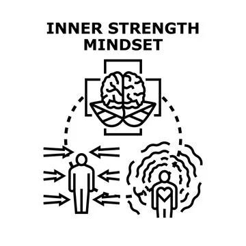 Developing inner strength and mental mindset concept Stock Illustration