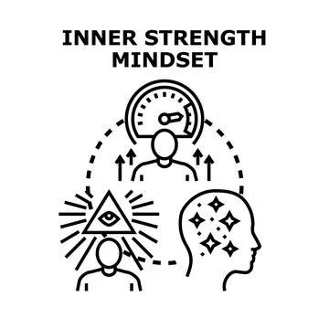 Developing inner strength and positive mindset concept Stock Illustration
