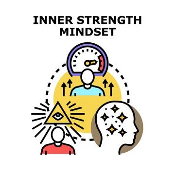 Developing inner strength and positive mindset concept Stock Illustration