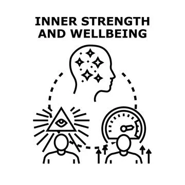 Developing inner strength and wellbeing for personal growth Stock Illustration
