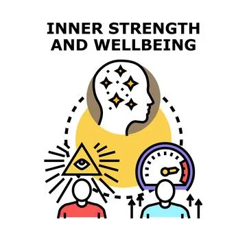 Developing inner strength and wellbeing for personal growth Stock Illustration