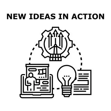 Developing innovative business ideas and concept implementation Stock Illustration