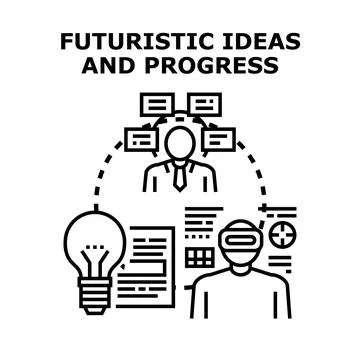 Developing innovative futuristic ideas and technological progress Stock Illustration