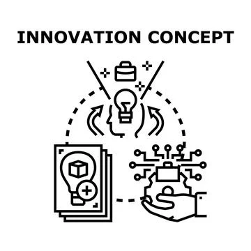 Developing innovative ideas for creative business solutions Stock Illustration