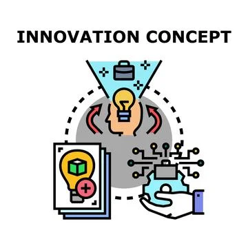 Developing innovative ideas for creative business solutions Stock Illustration