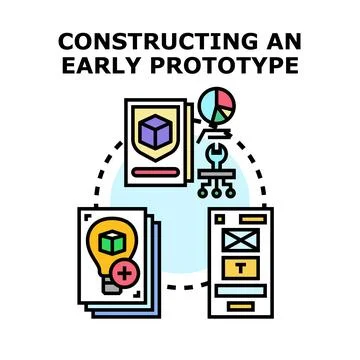 Developing innovative product prototypes and design concepts Stock Illustration