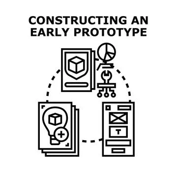Developing innovative product prototypes and design concepts Stock Illustration