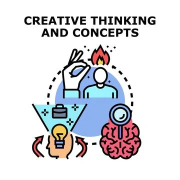 Developing innovative thinking concepts process for business growth Stock Illustration