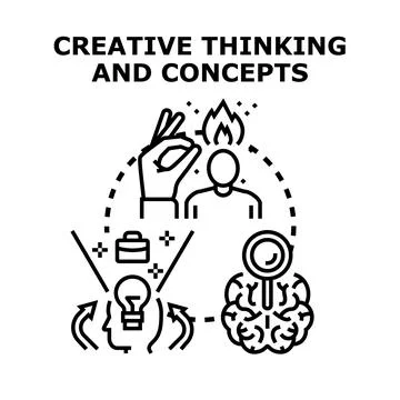 Developing innovative thinking concepts process for business growth Stock Illustration
