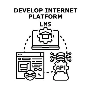 Developing internet platform for learning management system 库存插图