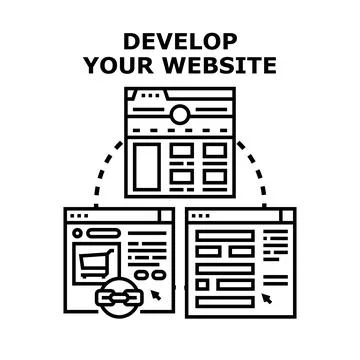 Developing an internet website for digital presence Stock-Illustration