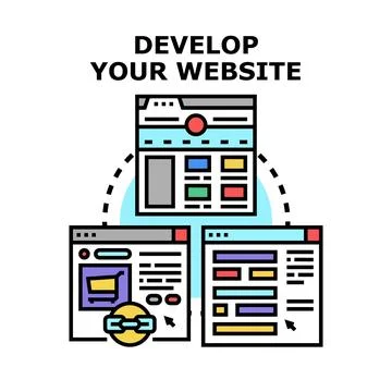 Developing an internet website for digital presence Stock Illustration