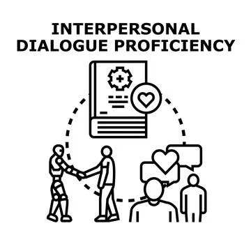 Developing interpersonal dialogue proficiency skills with ai Stock Illustration