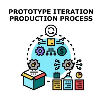 Developing an iterative prototype production process Stock Illustration