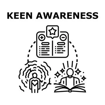 Developing keen awareness, knowledge, and self perception Illustrazione stock