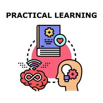Developing knowledge for practical learning and continuous education Stock Illustration
