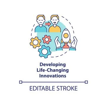 Developing life-changing innovations concept icon 库存插图