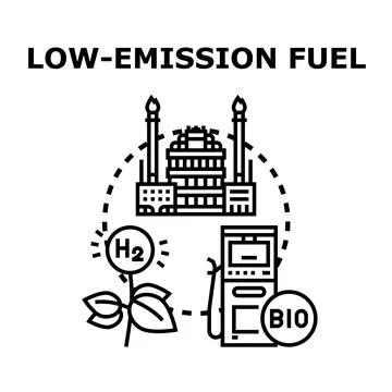Developing low emission fuel for sustainable energy future Stock Illustration