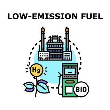 Developing low emission fuel for sustainable energy future Stock Illustration