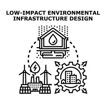 Developing low impact environmental infrastructure design solutions Stock Illustration