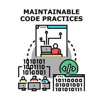Developing maintainable code practices for software engineering 库存插图