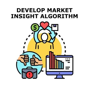 Developing market insight algorithm analytics for business strategy Illustrazione stock