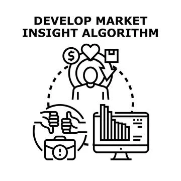 Developing market insight algorithm analytics for business strategy イラスト素材