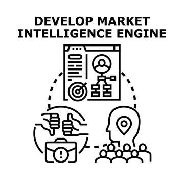 Developing market intelligence engine for business strategy Stock-Illustration