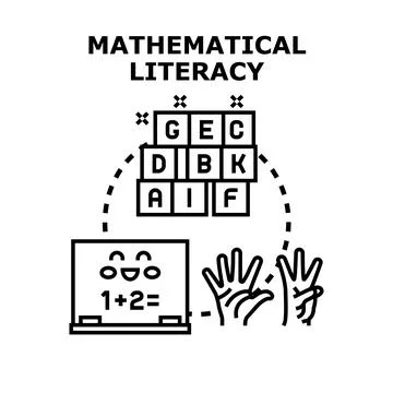 Developing mathematical literacy and educational skills concept Illustrazione stock