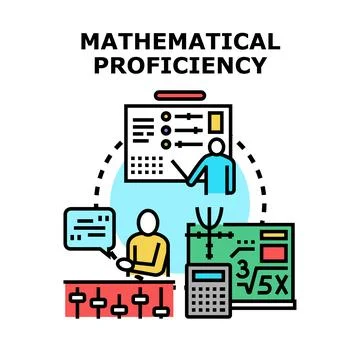 Developing mathematical proficiency learning education and skill Illustrazione stock
