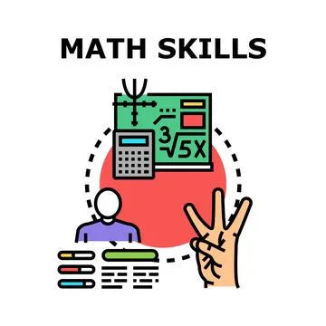 Developing mathematical skills for education and calculation Stock Illustration