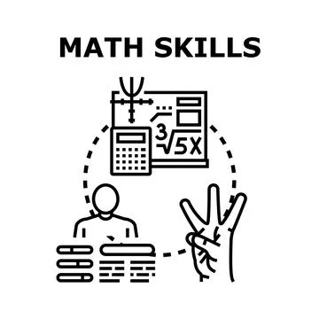 Developing mathematical skills for education and calculation Stock Illustration