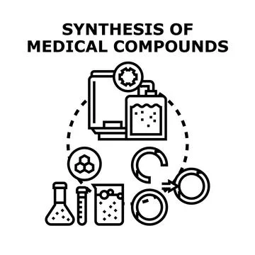Developing medical compounds through scientific research laboratory Stock Illustration