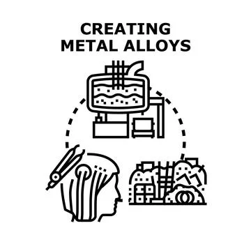 Developing metal alloys production engineering concept Stock Illustration