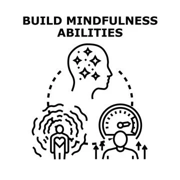 Developing mindfulness abilities by focusing on mental clarity, managing emot 스톡 일러스트