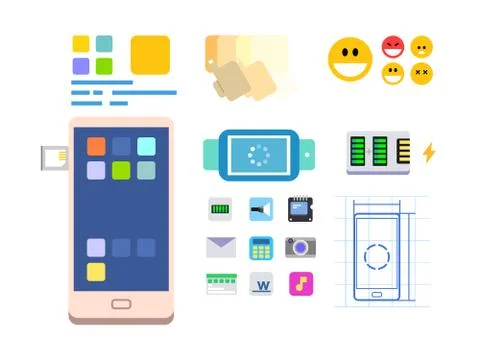 Developing a mobile app and layout 库存插图