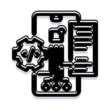 Developing mobile application software and system maintenance Stock Illustration