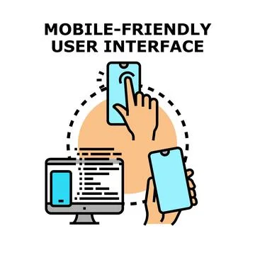 Developing mobile friendly user interface responsive applications Illustrazione stock