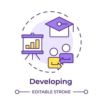 Developing multi color concept icon Stock Illustration