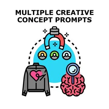 Developing multiple creative concept prompts vector Stock Illustration