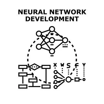 Developing neural network for artificial intelligence computing Stock Illustration
